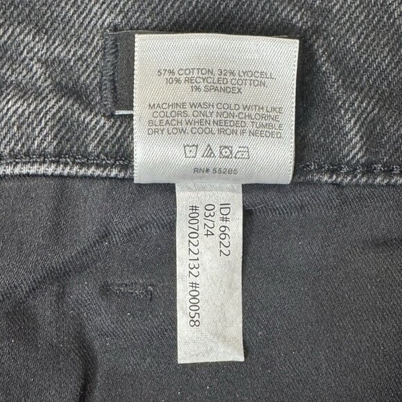 Express Jeans Womens 12R Black Wide Leg High Rise Stretch Distressed Raw Hem - Picture 6 of 13